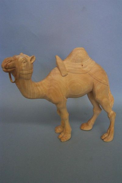 Kamel 1 stehend mit Sattel und Zaumzeug, Linde detailliert natur